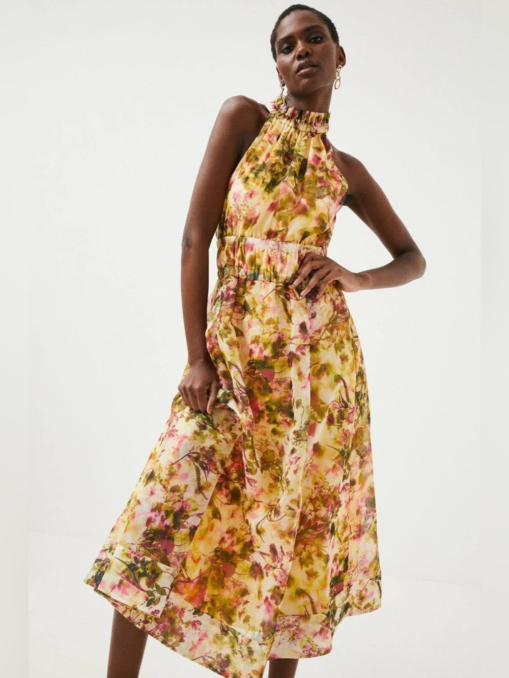 Like New Karen Millen Floral Halter Maxi Dress Size 4